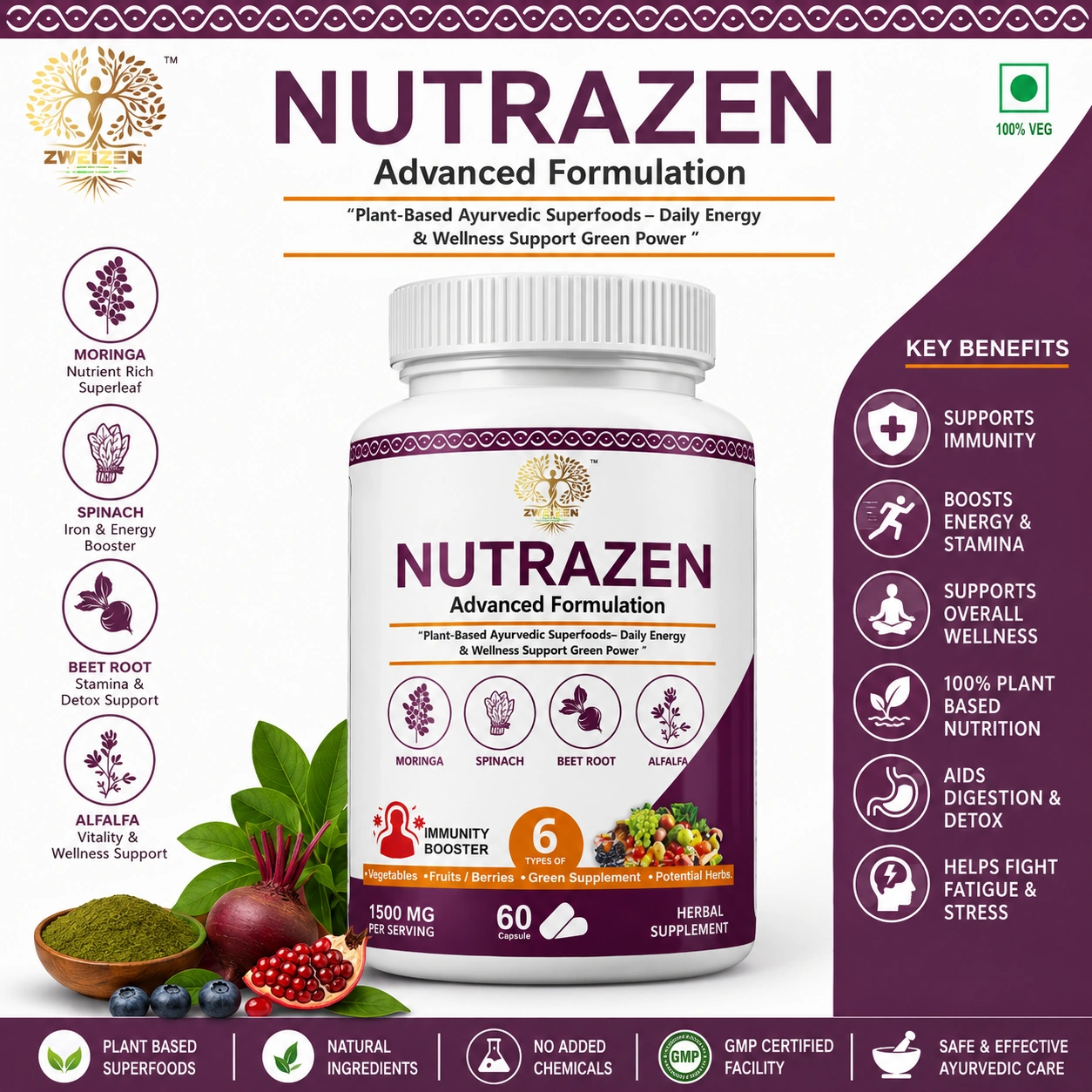 NutraZen – Ayurvedic Wellness Supplement
