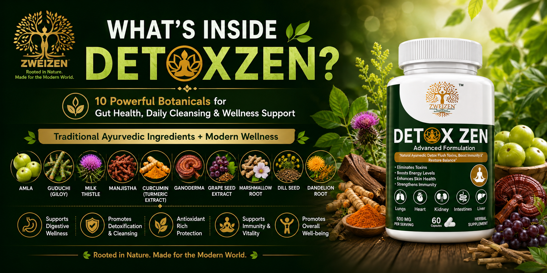 Ayurvedic Detox Explained: 10 Powerful Botanicals for Gut Health, Daily Cleansing & Wellness Support
