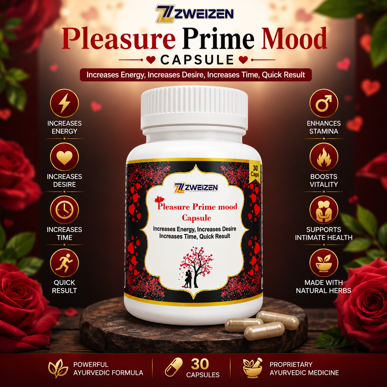 Pleasure Prime Mood Capsule – Ayurvedic Wellness Support